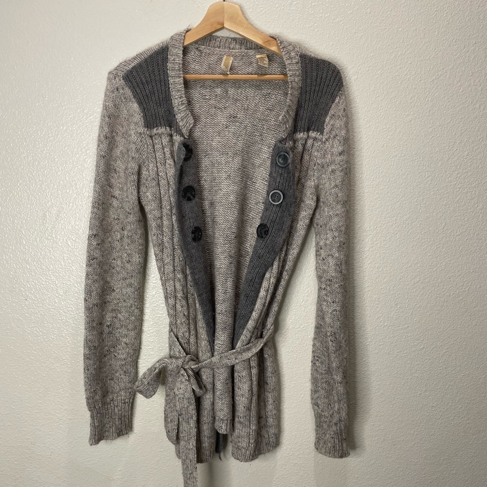 BKE Gray Women's Cardigan with Belt